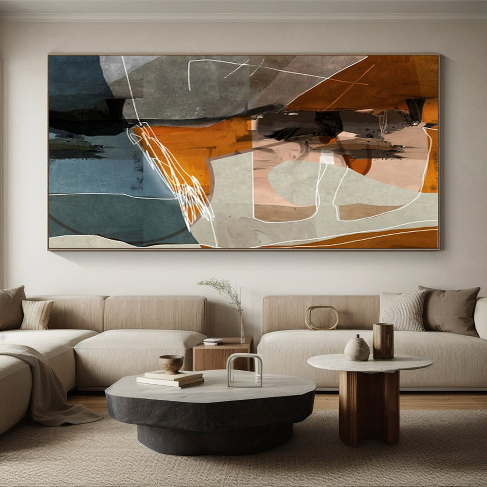 Gigantic Abstract Botanical Hand-Painted Painting for Mudroom Paw Wash Wall