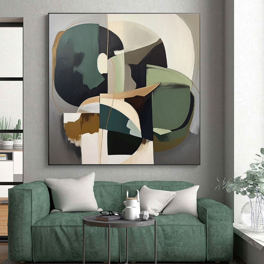 Huge Modern Abstract Painting for Contemporary Reading Nook Alcove Wall