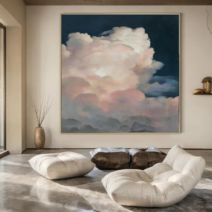 Hand-Painted Bespoke Abstract Mural for Bedroom & Hotel Poolside Cabanas