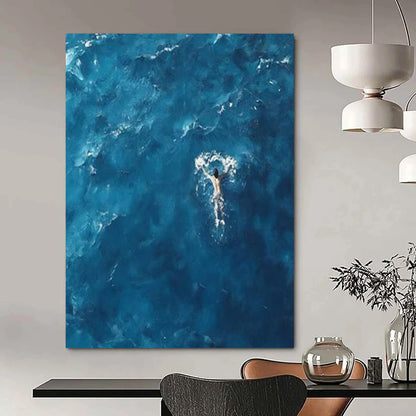 Oversized Hand-Painted Contemporary Abstract Mural for Family Dining Halls