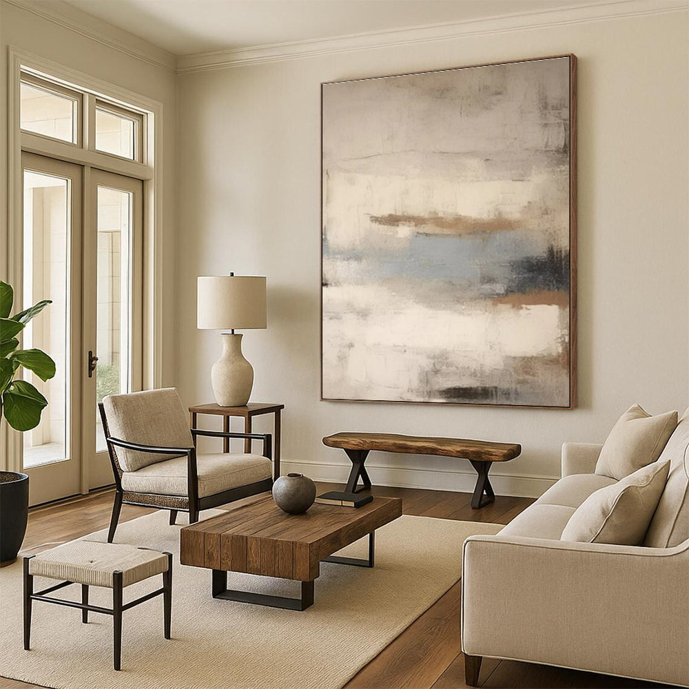 Large-Scale Abstract Canvas for Walk-in Closet Display Wall