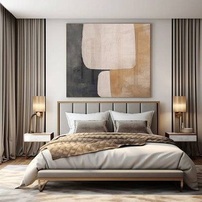 Oversized Hand-Painted Modern Abstract Painting for Family Home Sunrooms