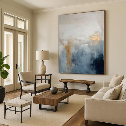 Monumental Custom Abstract Painting for Sunroom Skylight Walls
