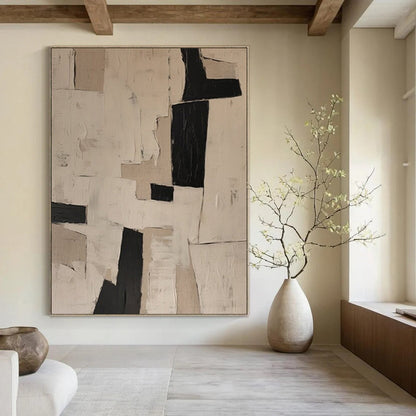 Oversized Hand-Painted Modern Abstract Art for Public Library Reading Nooks