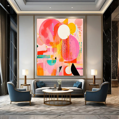 Super-Sized Hand-Painted Modern Abstract Wall Decor for Dining Room Behind Dining Buffets