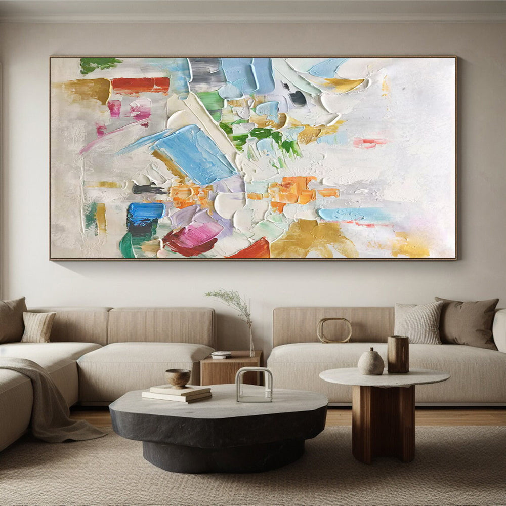 Vast Contemporary Abstract Art for Modern Sunroom Patio Adjacent Wall