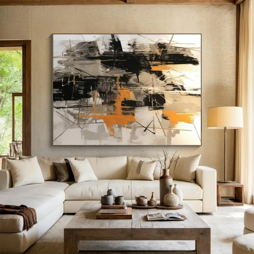 Oversized Contemporary Abstract Wall Art for Kitchen Island Visual Accent