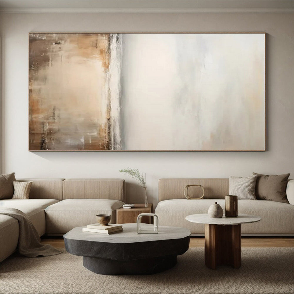 Contemporary Extra-Large Hand-Painted Abstract Canvas for Open Concept Living Areas