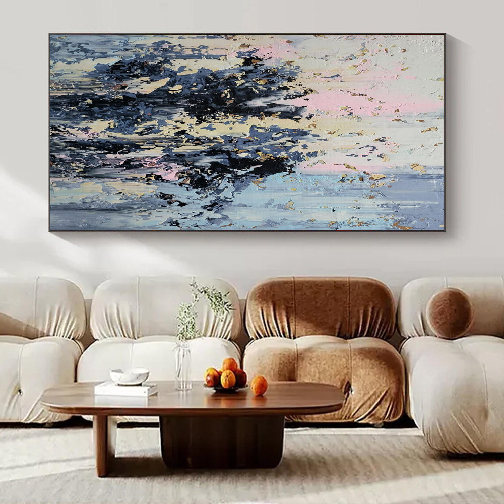 Custom Hand-Painted Abstract Mural for Living Room & Hotel Fitness Centers