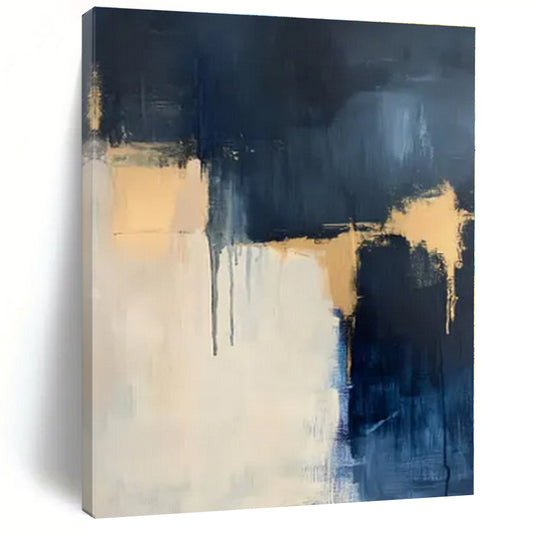 Custom Hand-Painted Abstract Wall Art for Office Virtual Meeting Rooms
