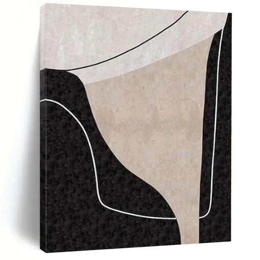 Spectacular Hand-Painted Abstract Canvas for Living Room Above Bookcases