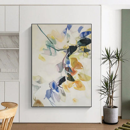 Huge Hand-Painted Abstract Canvas for Dining Room Buffet Feature Wall