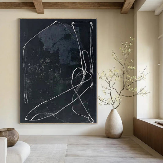 Immense Abstract Canvas for Home Bar Lounges - Made to Order Resin on Linen
