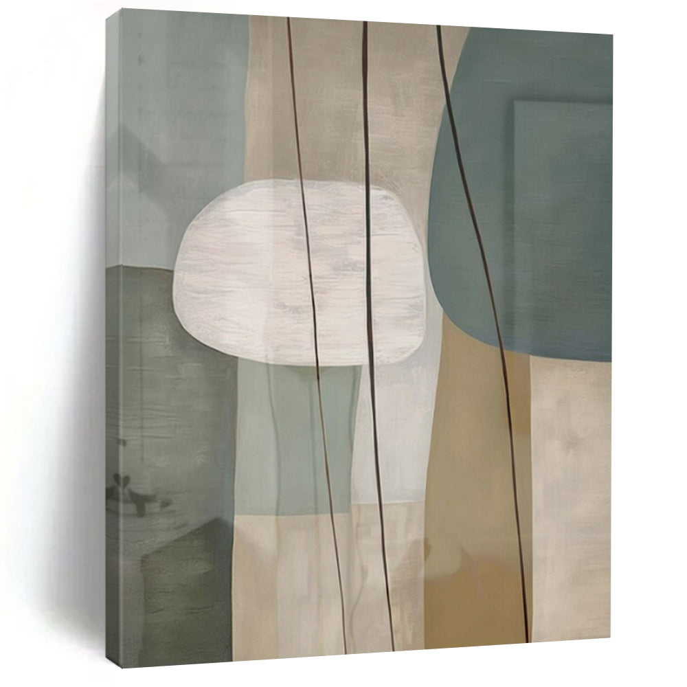 Colossal Hand-Painted Contemporary Abstract Canvas for Family Home Foyers