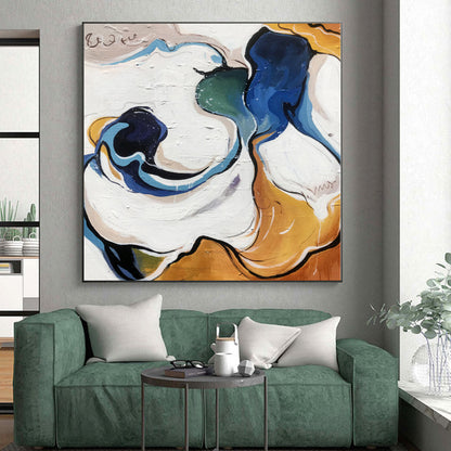 Large Custom Abstract Painting for Home Bar and Lounge Feature Walls