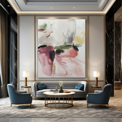 Huge Hand-Painted Contemporary Abstract Painting for Family Home Sunrooms