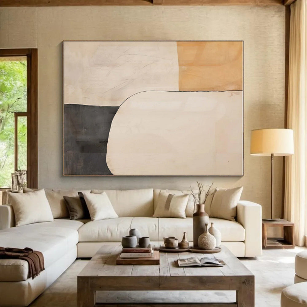 Giant Made-to-Order Abstract Painting for Living Room Bay Window Nook