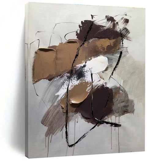 Large-Scale Modern Abstract Art for Attic Living Space Character Building