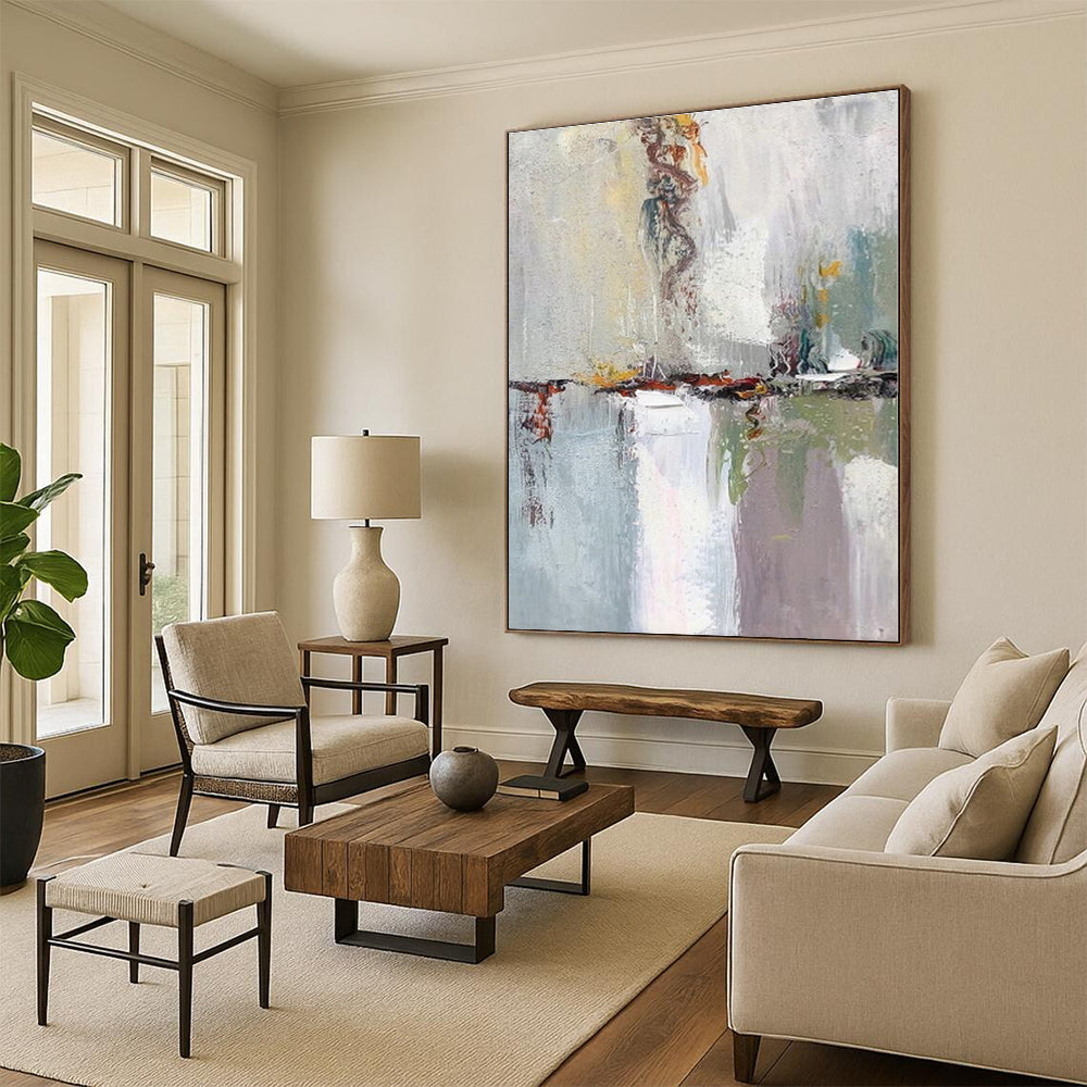Staggering Custom Abstract Painting for Hallway Picture Ledge Wall