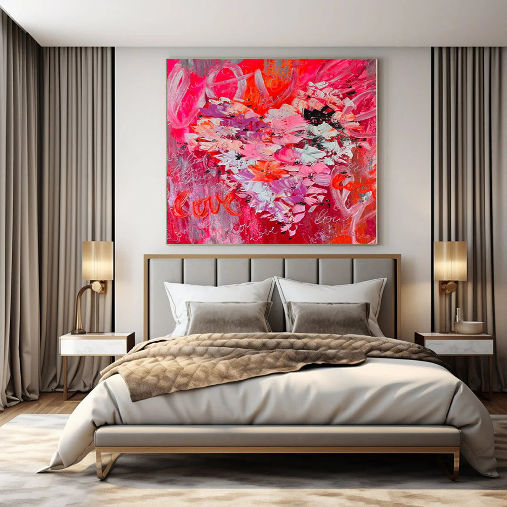 Art Deco Revival Hand-Painted Abstract Wall Art for Dining Rooms