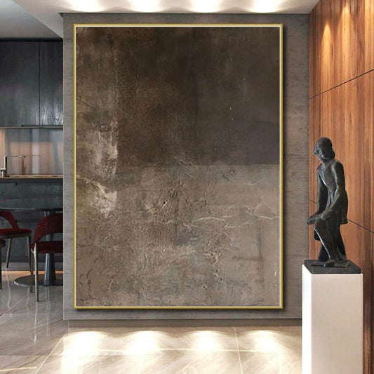 Staggering Futuristic Hand-Painted Abstract Painting for Basement Entertainment Wall