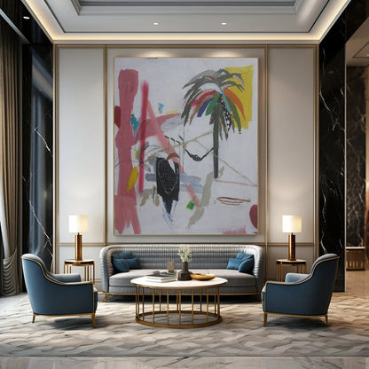 Custom Hand-Painted Abstract Canvas for Bedroom & Hallway
