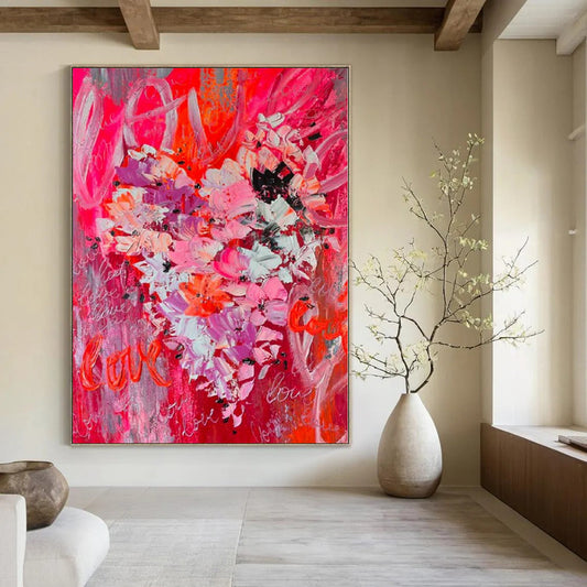 Art Deco Revival Hand-Painted Abstract Wall Art for Dining Rooms