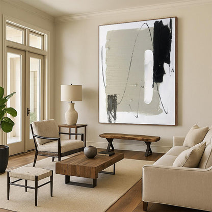 Giant Contemporary Abstract Art for Home Bar Social Centerpiece