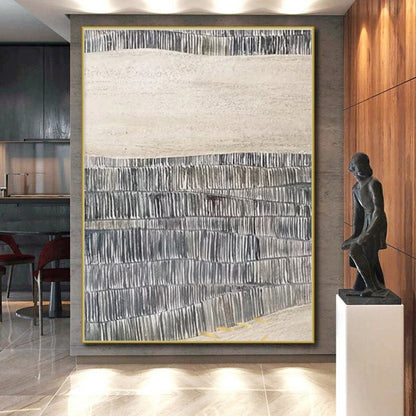 Huge Modern Abstract Canvas for Contemporary Basement Game Room Feature Wall