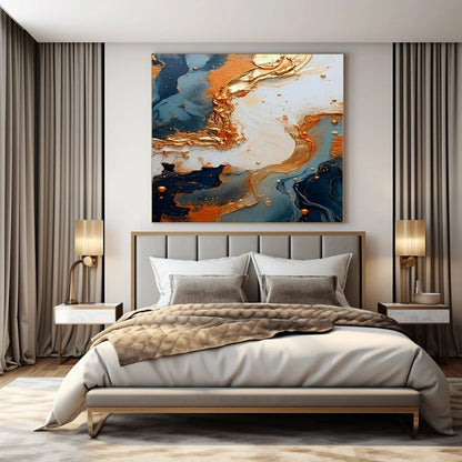 Huge Hand-Painted Contemporary Abstract Canvas for Bedroom Ceilings