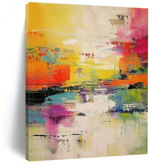 Huge Abstract Canvas for Basement Game Room Feature Wall