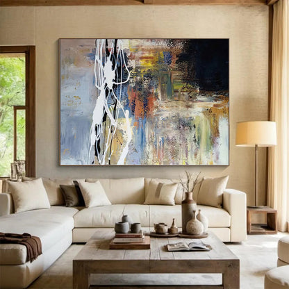 Immense Made-to-Order Abstract Canvas for Kitchen Breakfast Bar Feature Walls