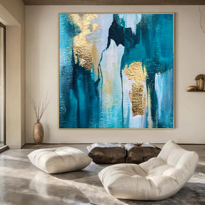 Oversized Hand-Painted Modern Abstract Painting for Elegant Home Bedrooms