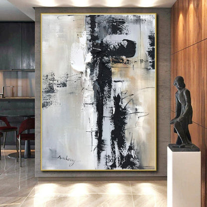 Large-Scale Custom Hand-Painted Abstract Canvas for Nursery Crib Feature Wall