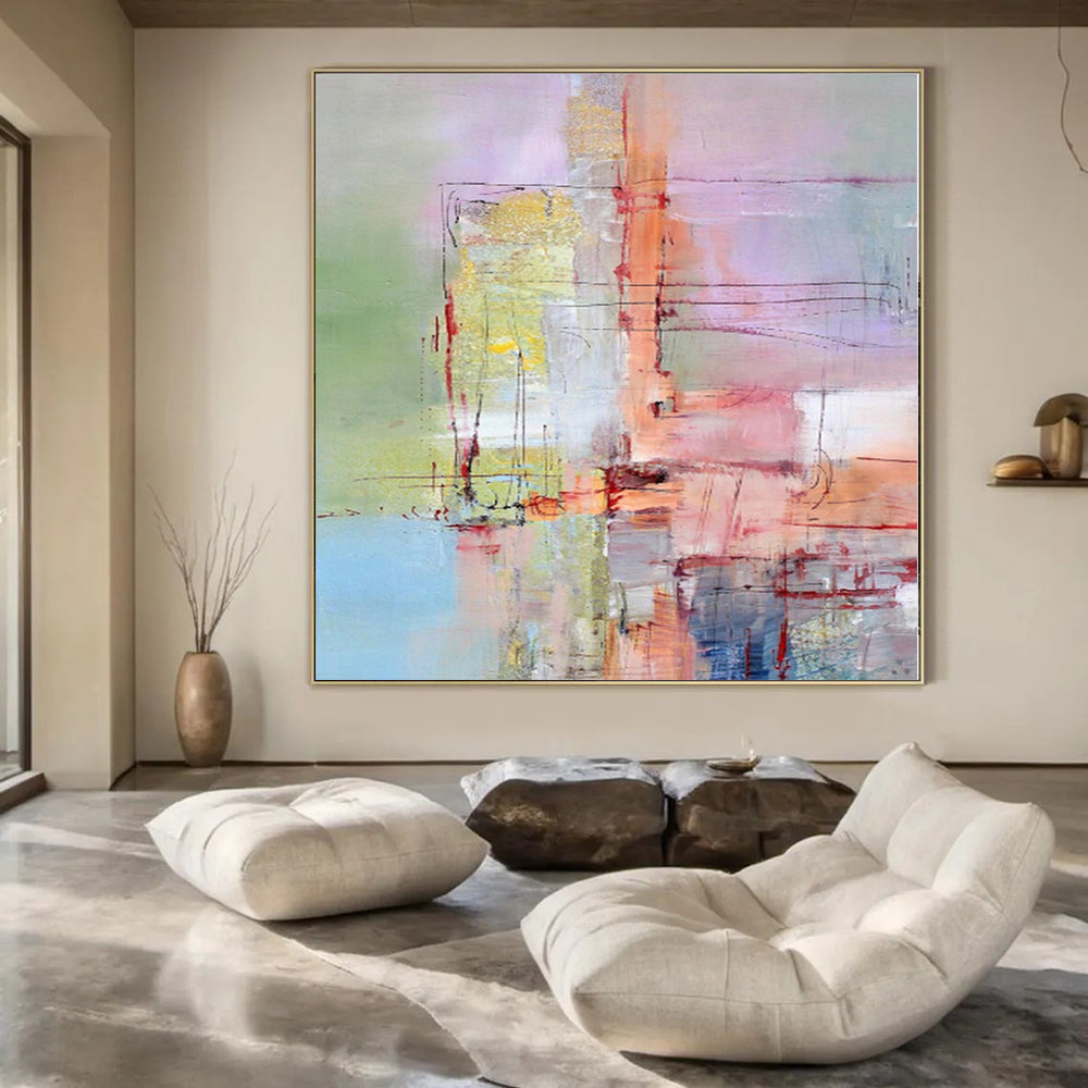 Grand Abstract Painting for Wine Barrel Cellar Interiors - Made to Order Acrylic on Linen