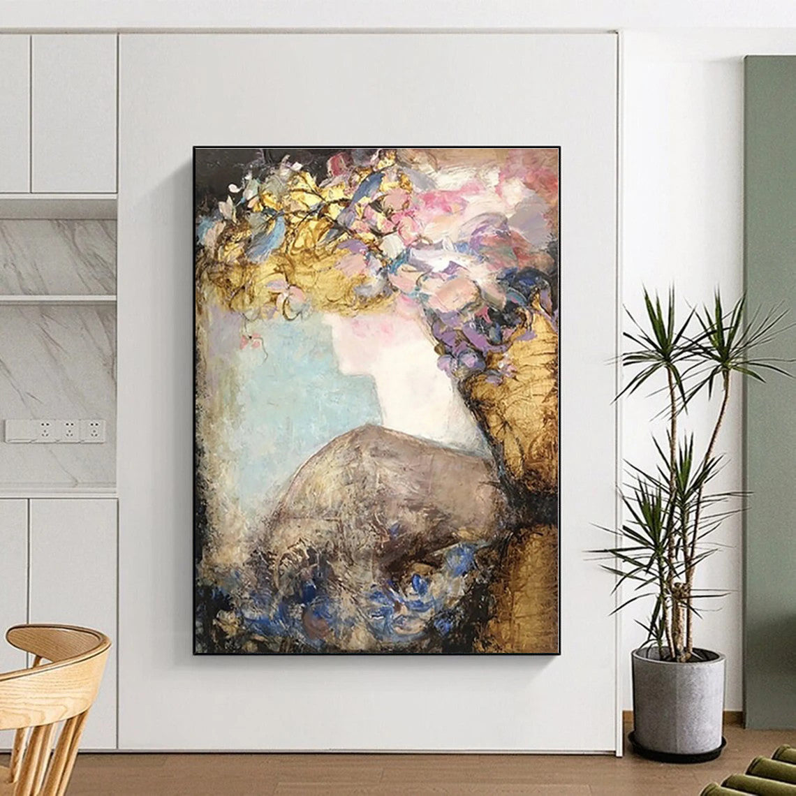 Enormous Personalized Abstract Canvas for Greenhouse Planting Bench Wall