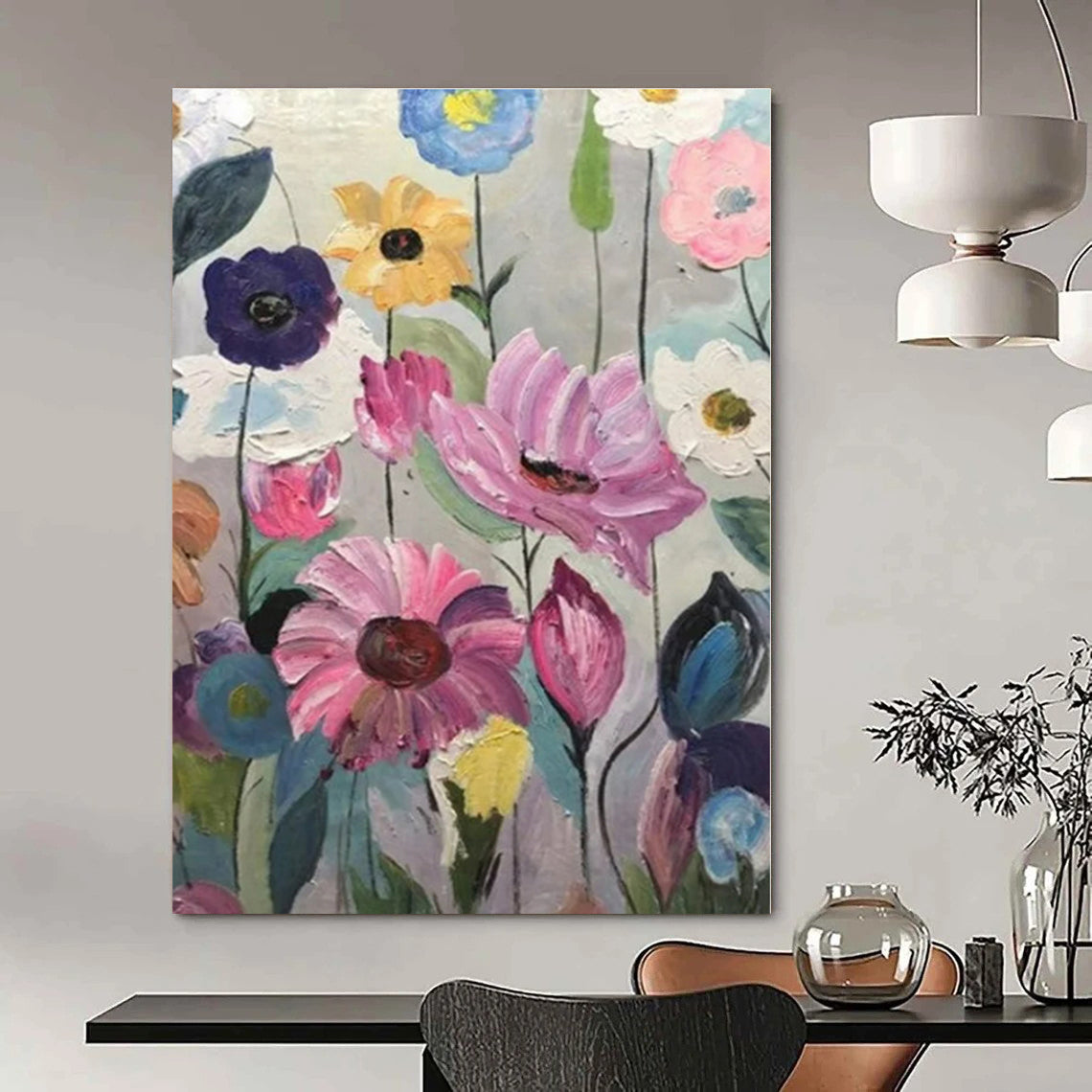 Hand-Painted Personalized Abstract Art for Office Waiting Areas