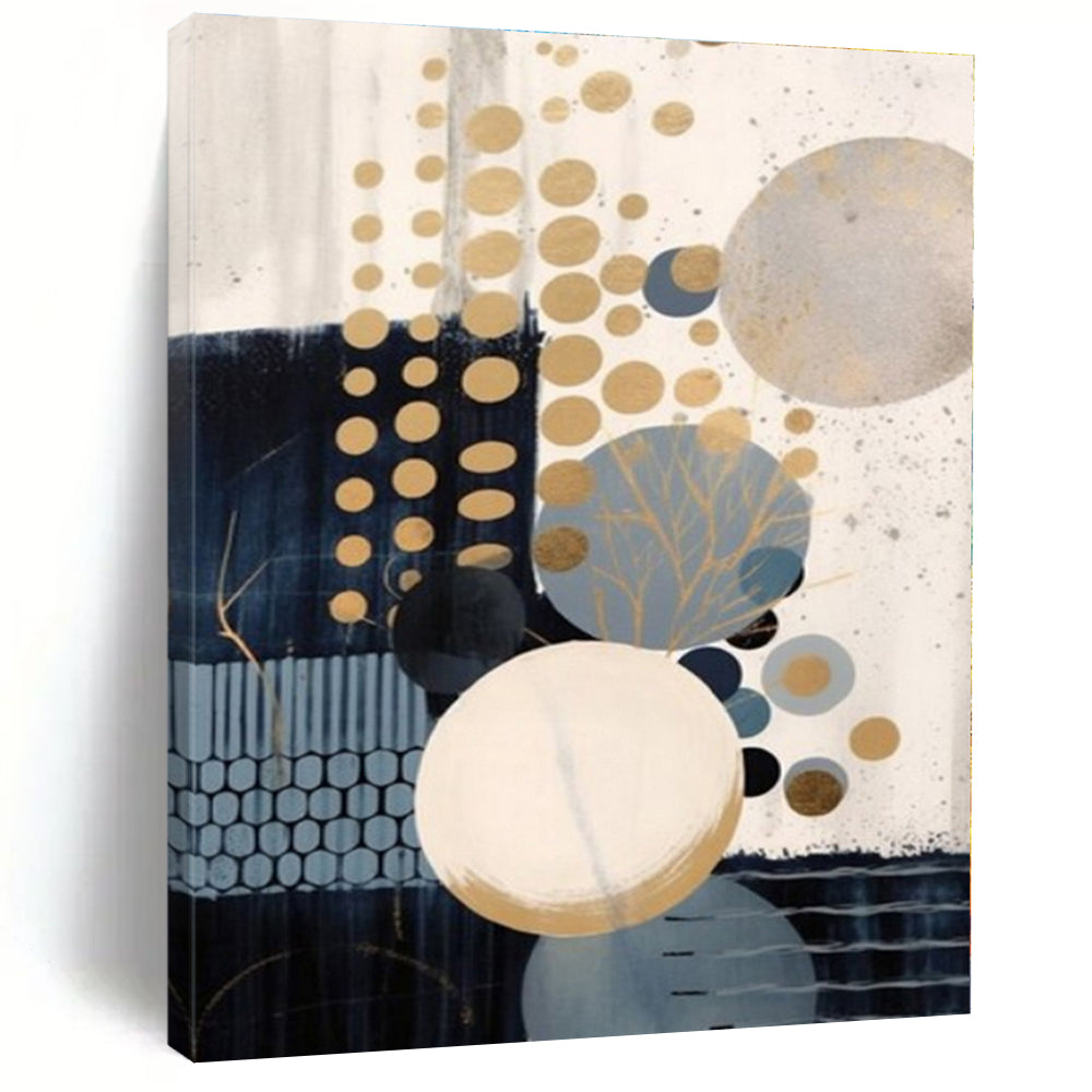 Bohemian Traveler Hand-Painted Abstract Canvas for Globetrotting Bedrooms