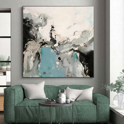 Huge Hand-Painted Abstract Canvas for Dining Room Banquet Wall