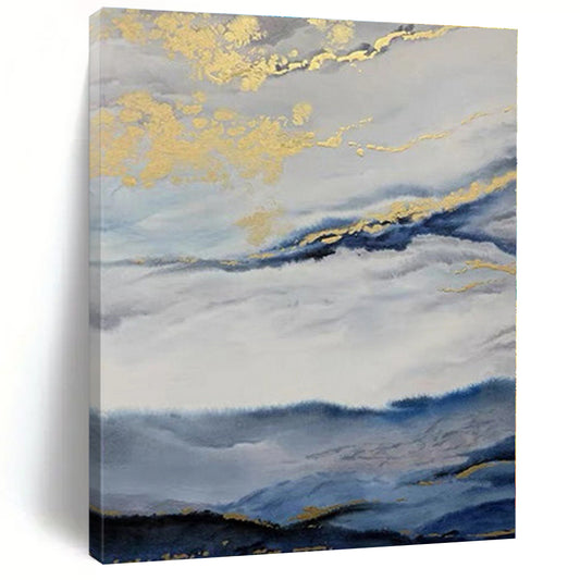 Custom Giant Hand-Painted Abstract Canvas for Bathroom Vanity Feature Wall LargeART0584