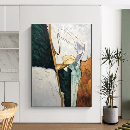 Monumental Custom Abstract Painting for Sunroom Garden View Walls