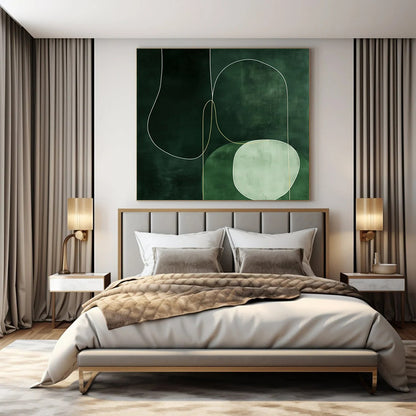 Large Hand-Painted Contemporary Abstract Canvas for Family Reunion Banquet Halls