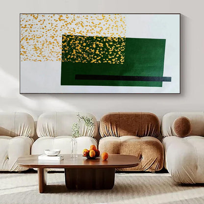 Large-Scale Hand-Painted Abstract Mural for Living Room and Hallway