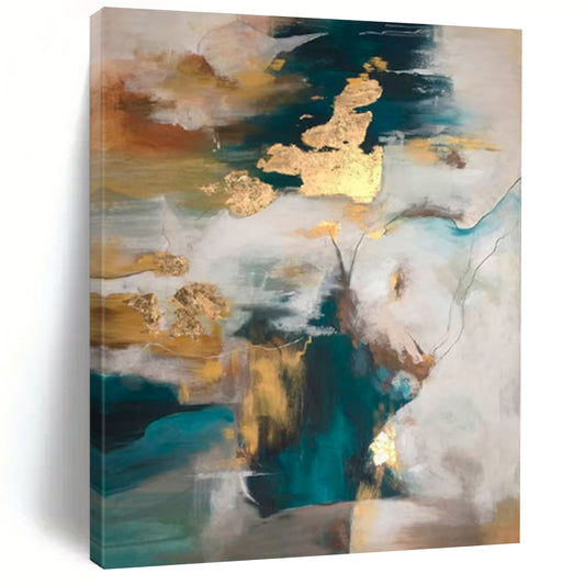 Huge Hand-Painted Contemporary Abstract Painting for Stylish Bar Private Rooms