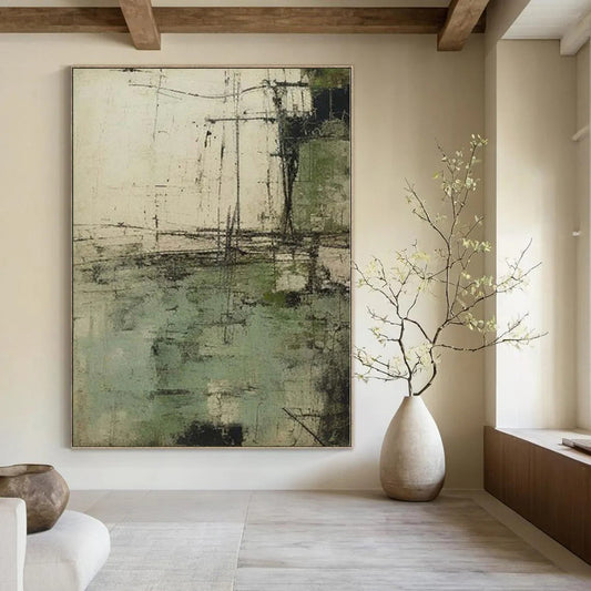 Monumental Abstract Art for Laundry Room Walls - Custom Mixed Media on Canvas