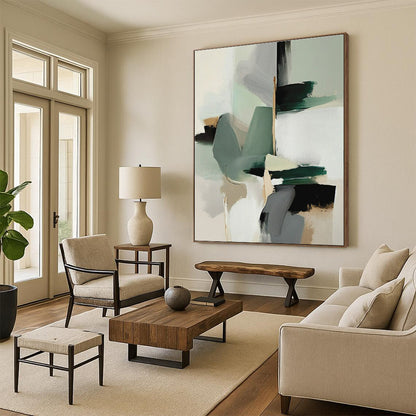 Vast Contemporary Abstract Canvas for Sunroom Natural Light Enhancement in Modern Homes