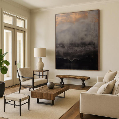 Custom Vertical Hand - Painted Textured Abstract Painting for Bedroom and Entryway DKH1662