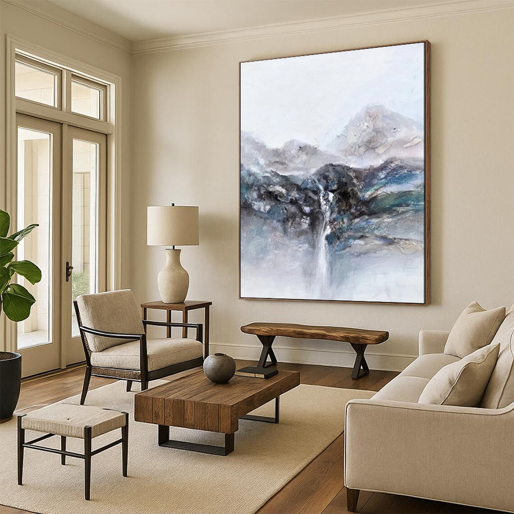 Delicate & Intricate Hand-Painted Bespoke Abstract Painting for Office & Entryway LargeART1961