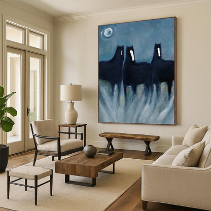 Large - Scale Hand - Painted Custom Abstract Canvas (with Unique Textures), for Decorating Dining Room and Bar DKH1444