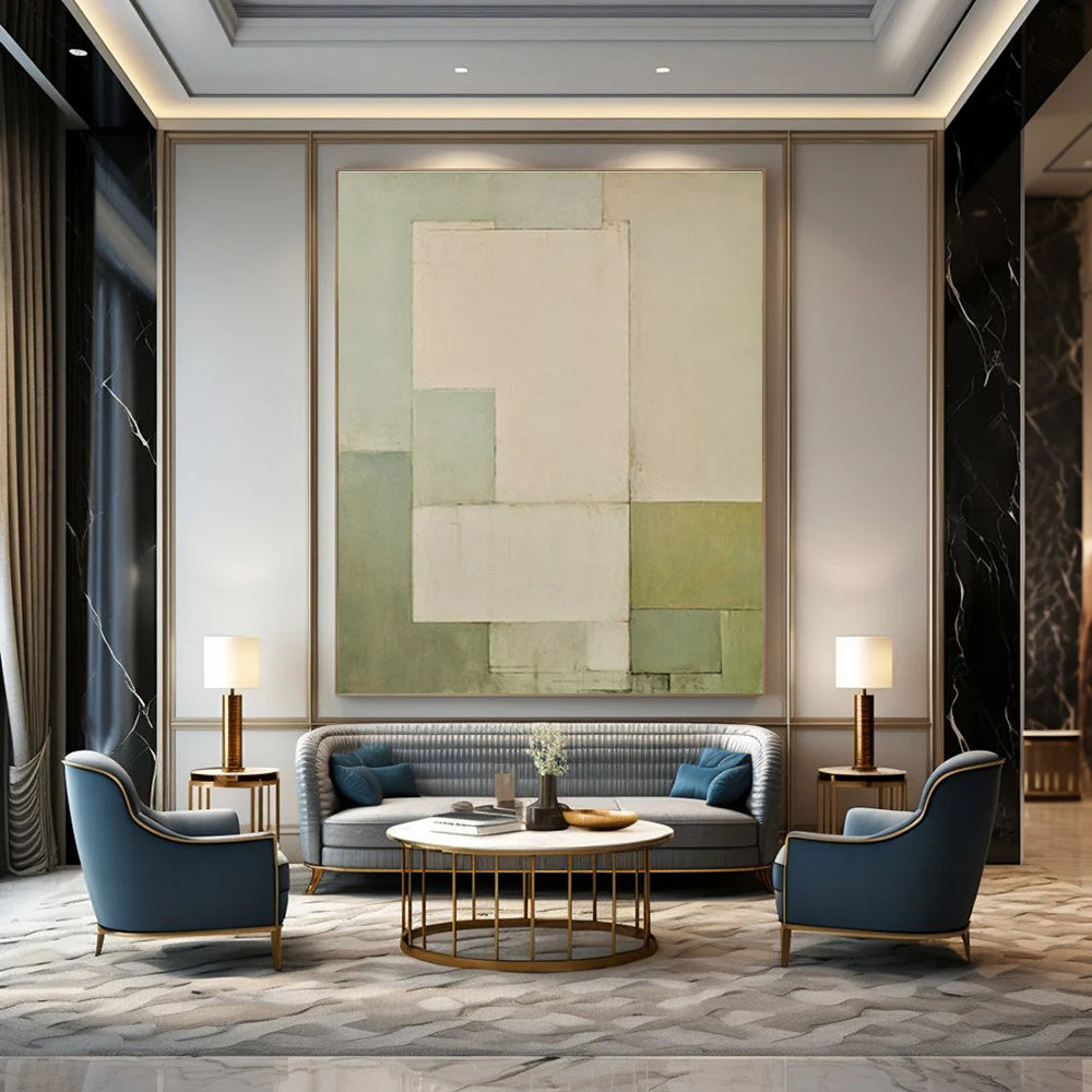 Large-Scale Custom Hand-Painted Abstract Canvas for Bedroom & Hotel Executive Lounges LargeART1444